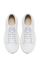 Erkek Beyaz Bağcıklı Deri Sneaker | Derimod