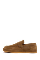 Men's Tan Suede Leather Loafers | Derimod