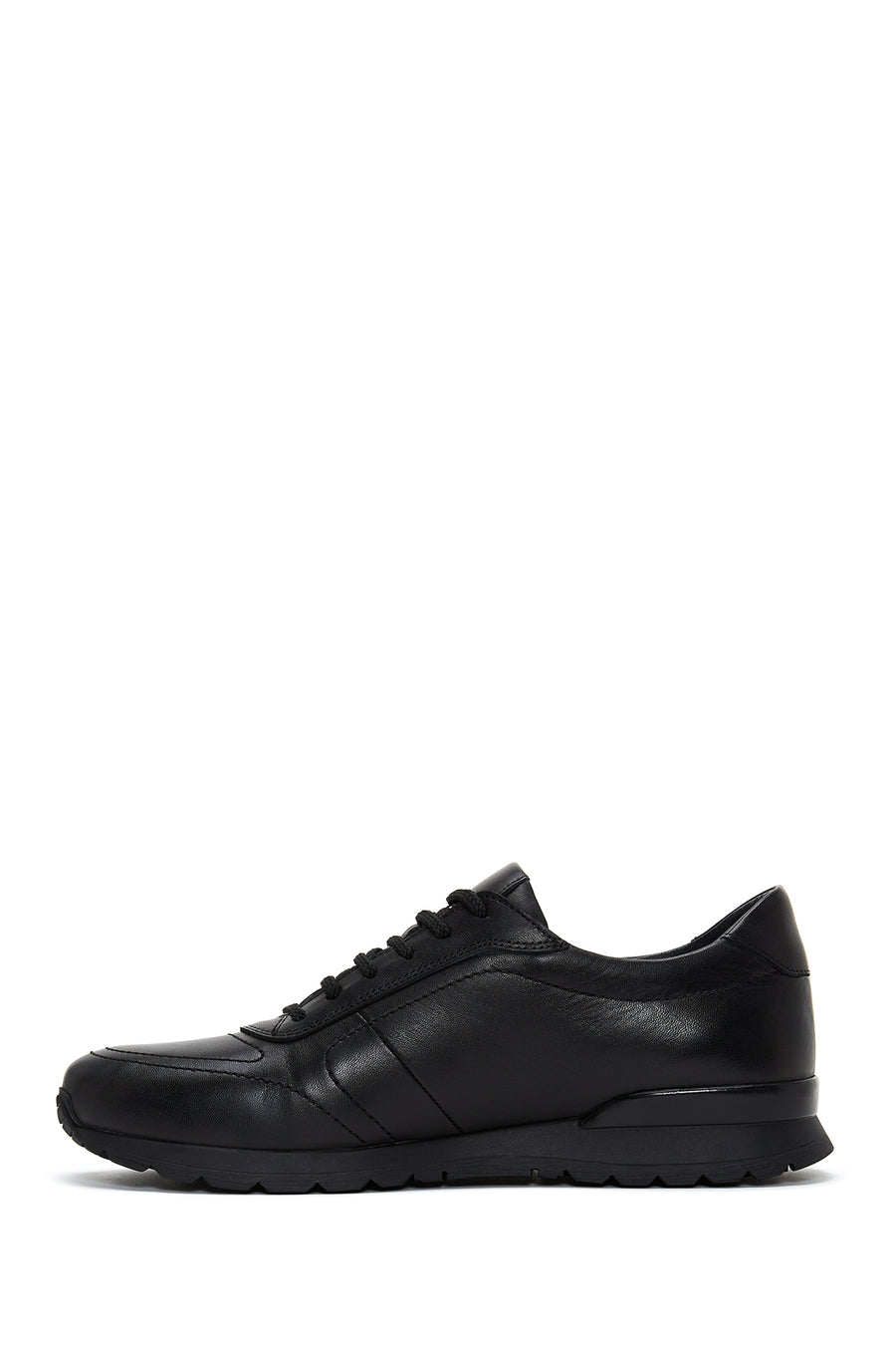 Men's Black Leather Casual Sneaker