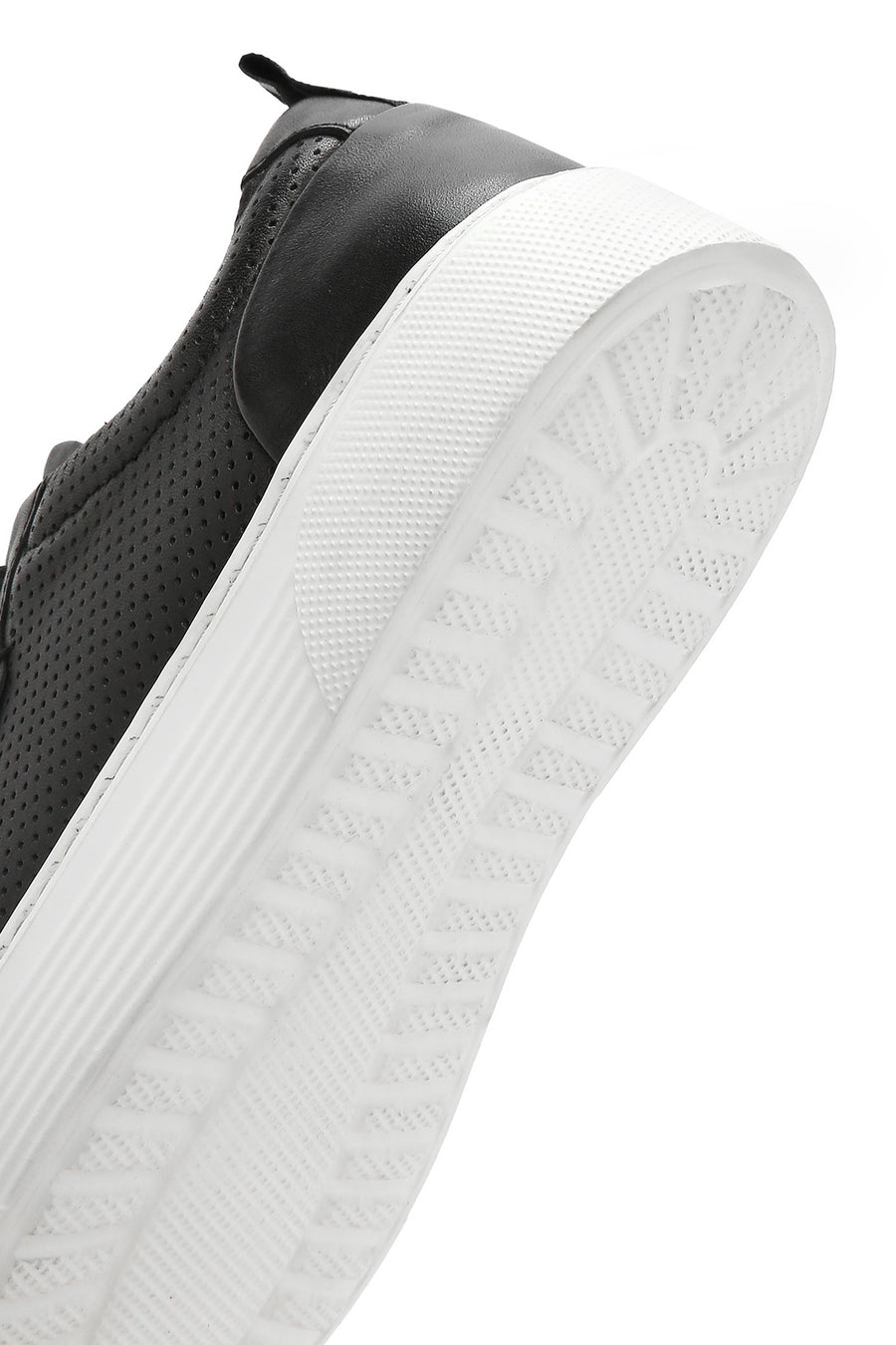 Erkek Siyah Bağcıklı Deri Sneaker