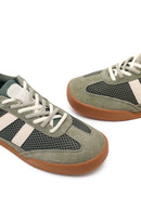 Kadın Yeşil Bağcıklı Deri Sneaker | Derimod