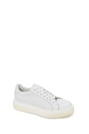Male White Lace-Up Thick-Soled Leather Sneaker | Derimod