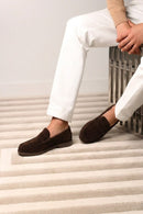 Erkek Kahverengi Süet Deri Casual Loafer | Derimod