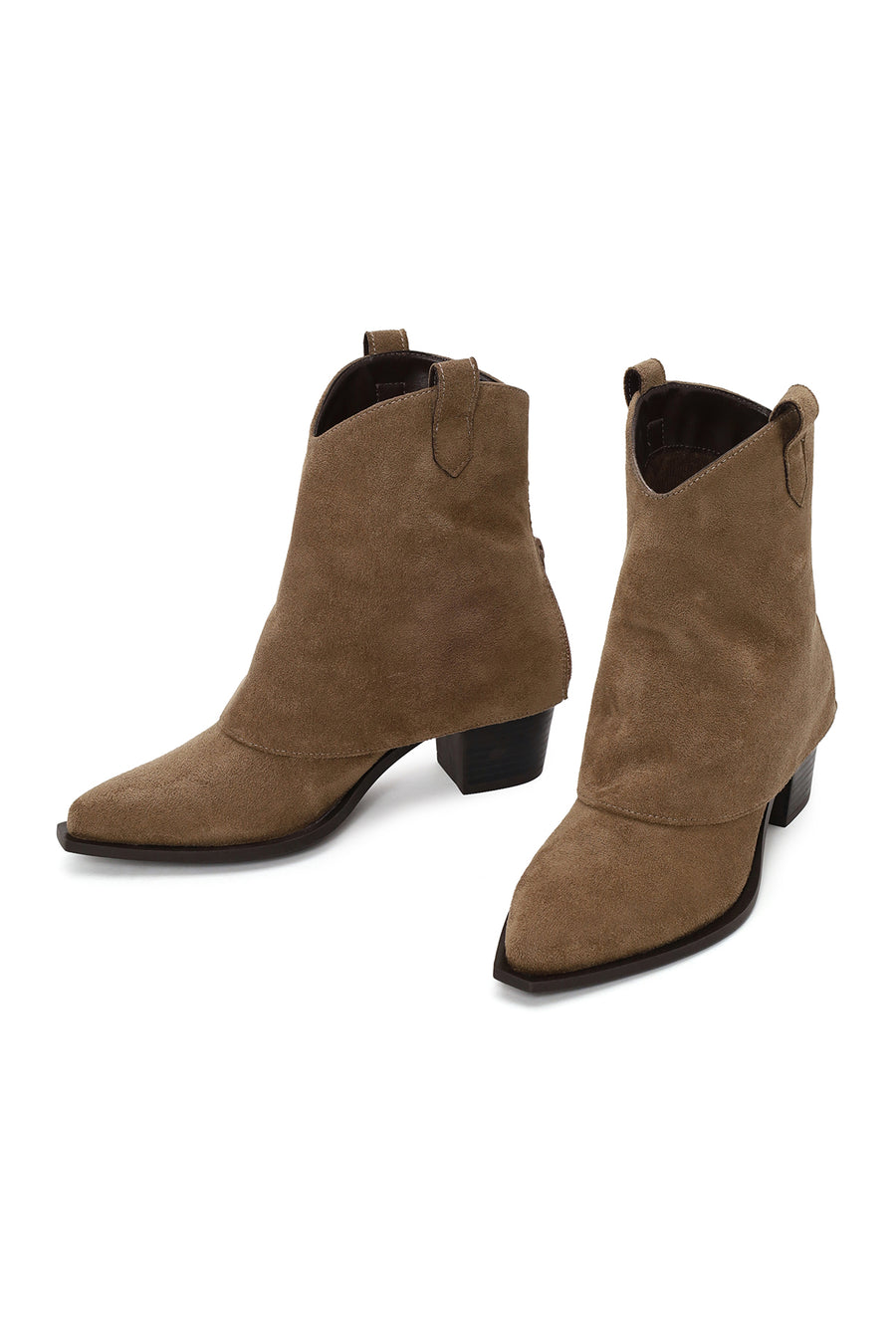 Woman Mink Thick-Heeled Suede Boots