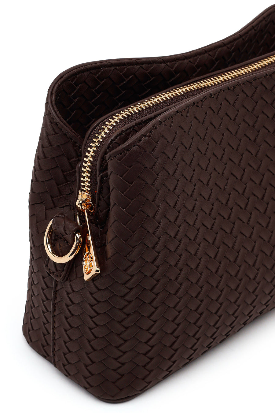 Woman Brown Long-Strap Printed Crossbody Bag