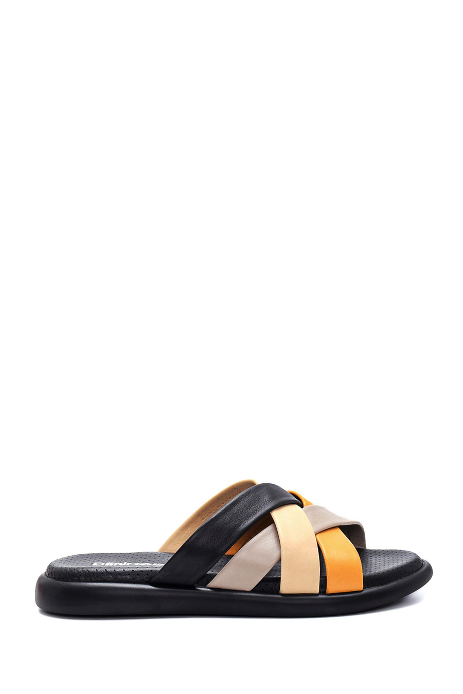 Women's Multicolored Leather Comfort Slippers 22SFD360118 | Derimod