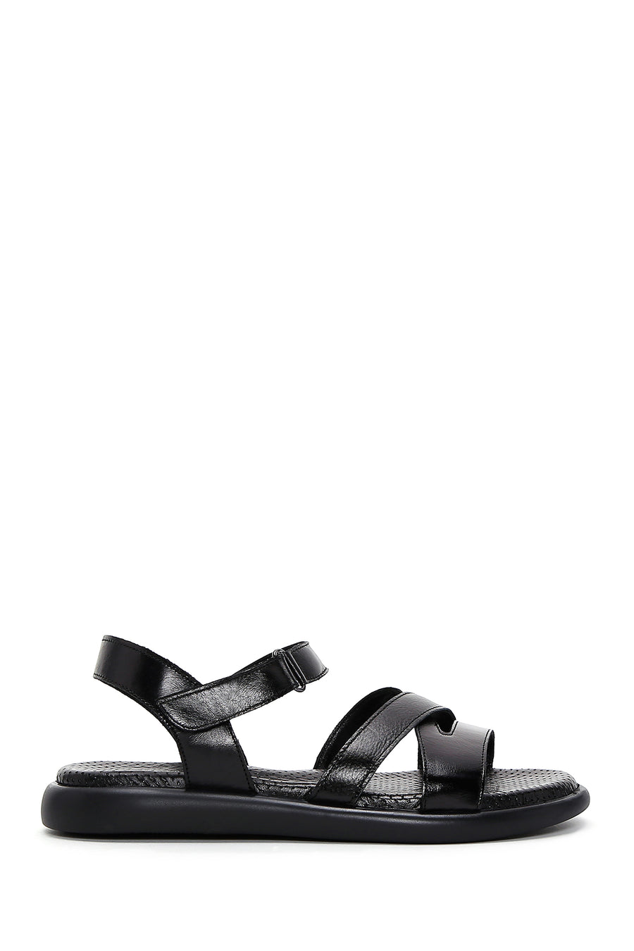 Kadın Siyah Deri Comfort Sandalet 23SFD360518 | Derimod
