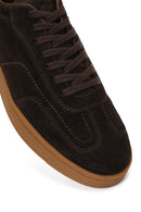 Male Brown Lace-Up Thick-Soled Suede Leather Sneaker | Derimod