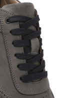 Erkek Gri Bağcıklı Nubuk Deri Sneaker | Derimod