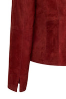 Lara Woman Burgundy Short Suede Jacket | Derimod