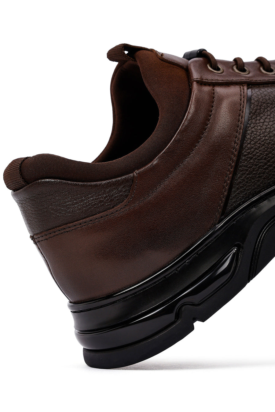 Male Brown Lace-up Leather Casual Sneaker