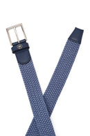Men's Blue Braided Leather Belt | Derimod