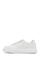 Erkek Beyaz Bağcıklı Kalın Tabanlı Deri Sneaker | Derimod