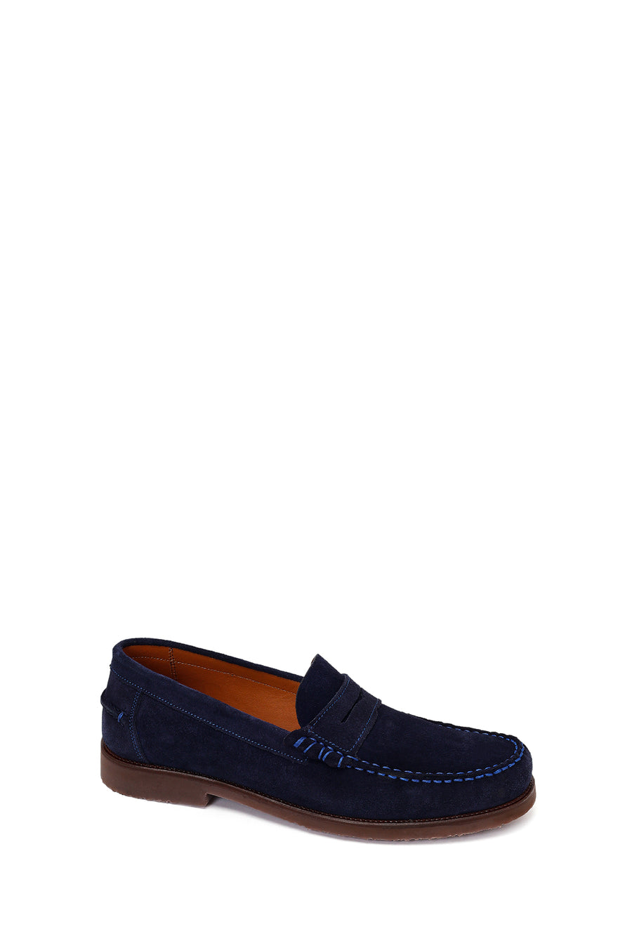 Erkek Lacivert Süet Deri Casual Loafer