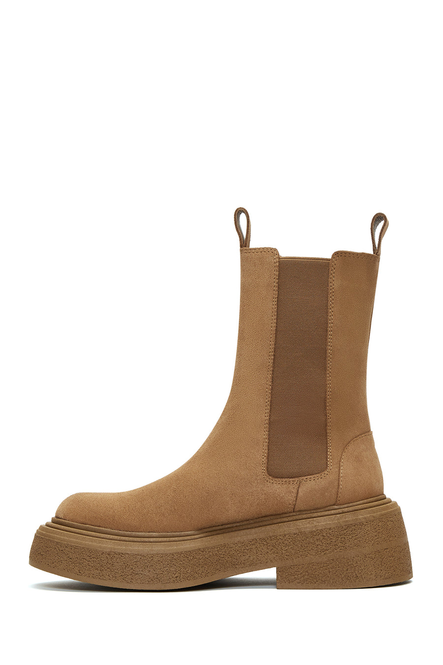 Women's Tan Suede Leather Chelsea Boots