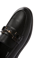Kadın Siyah Tokalı Deri Comfort Loafer | Derimod