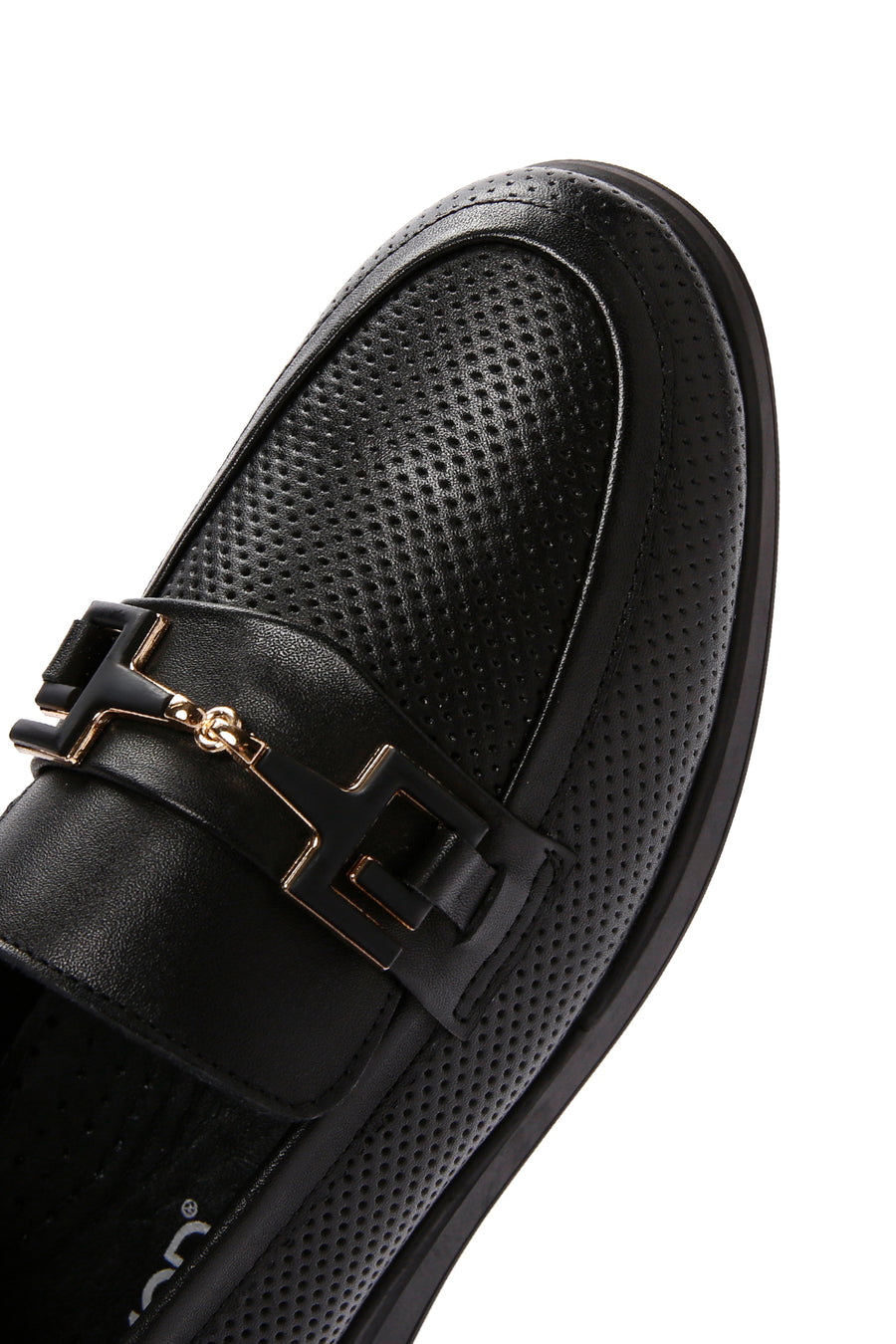 Kadın Siyah Tokalı Deri Comfort Loafer