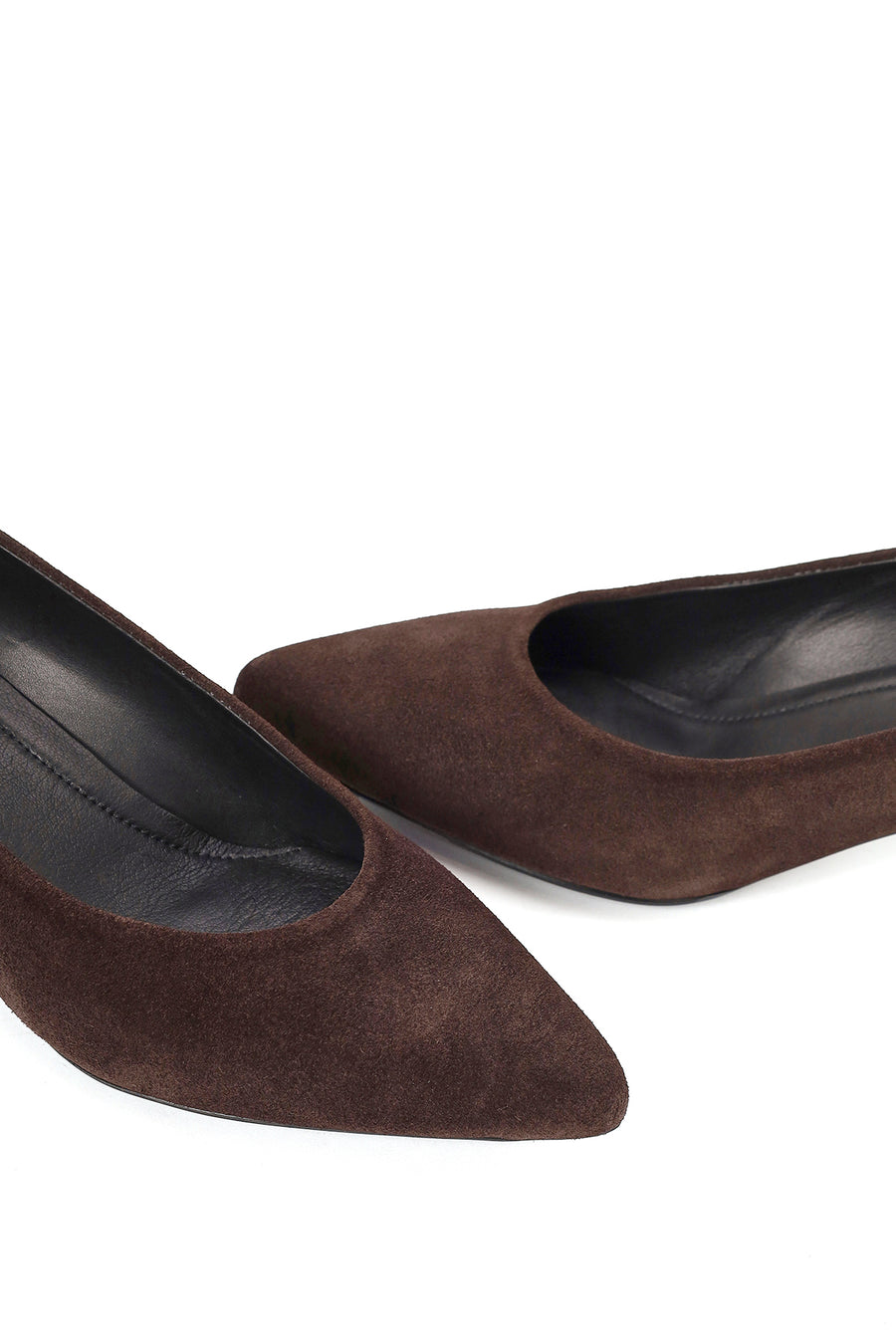 Derimod Flex Woman Brown Short Thick-Heeled Suede Stiletto