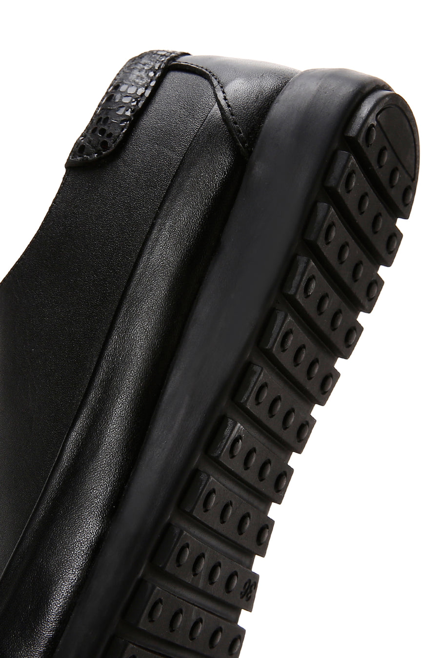 Women's Black Leather Comfort Casual Shoes