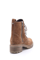 Women's Suede Leather Zipper Detailed Boots | Derimod