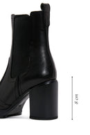 Women's Black Leather Heeled Chelsea Boots | Derimod