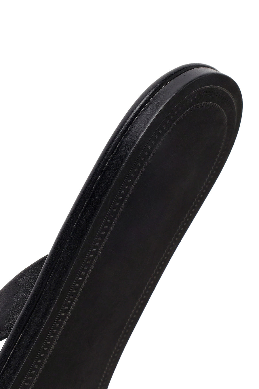 Woman Black Leather Flip-Flops
