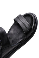 Women's Black Leather Comfort Sandals | Derimod