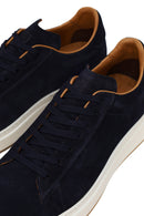 Male Navy Blue Lace-up Thick-soled Suede Leather Sneaker | Derimod