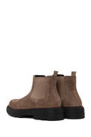 Male Mink Thick-Soled Suede Casual Chelsea Boots | Derimod