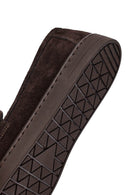 Woman Brown Buckled Suede Leather Loafer | Derimod
