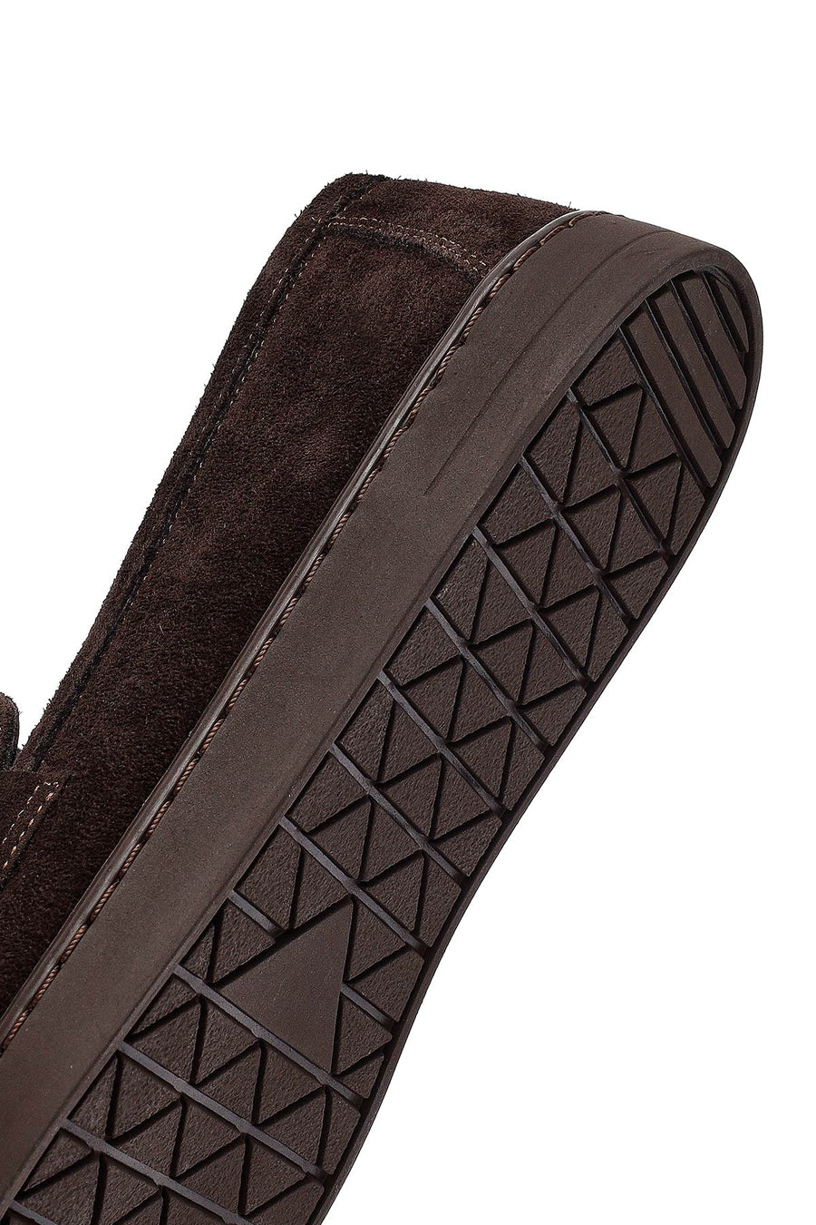 Woman Brown Buckled Suede Leather Loafer
