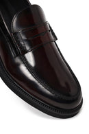 Male Burgundy Leather Casual Loafer | Derimod