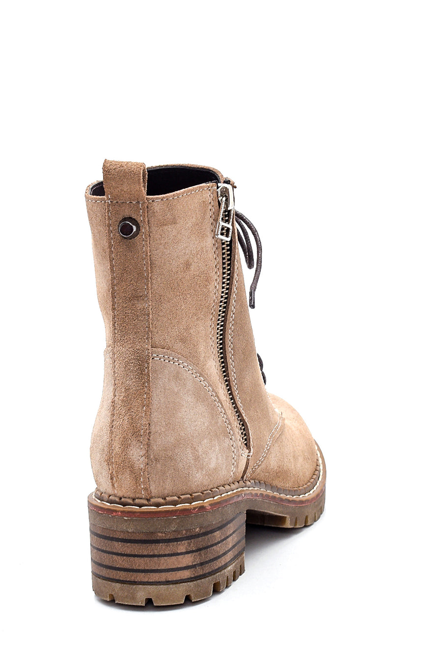 Women's Beige Suede Leather Boots