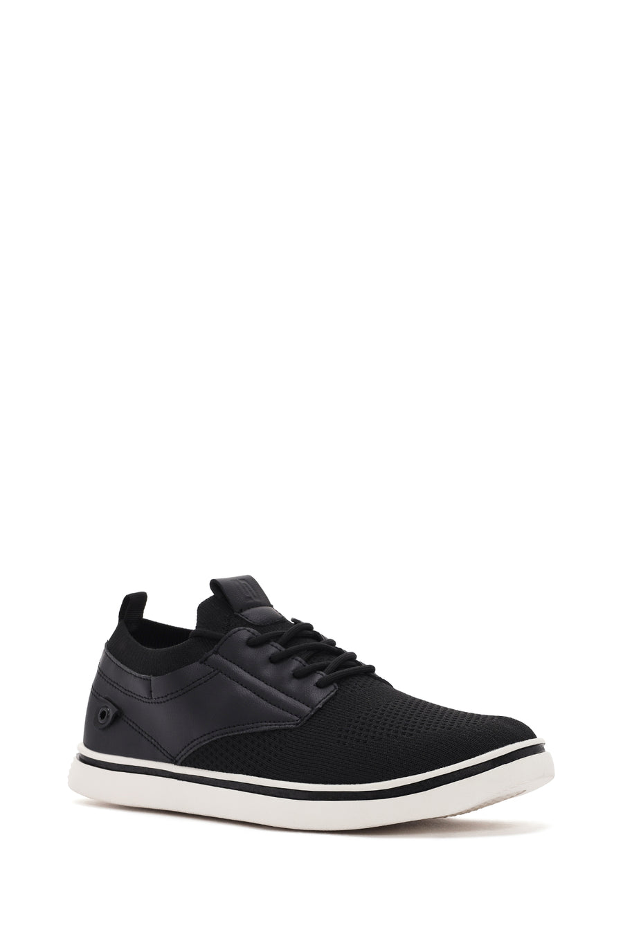 Men's Black Lace-Up Fabric Sneakers