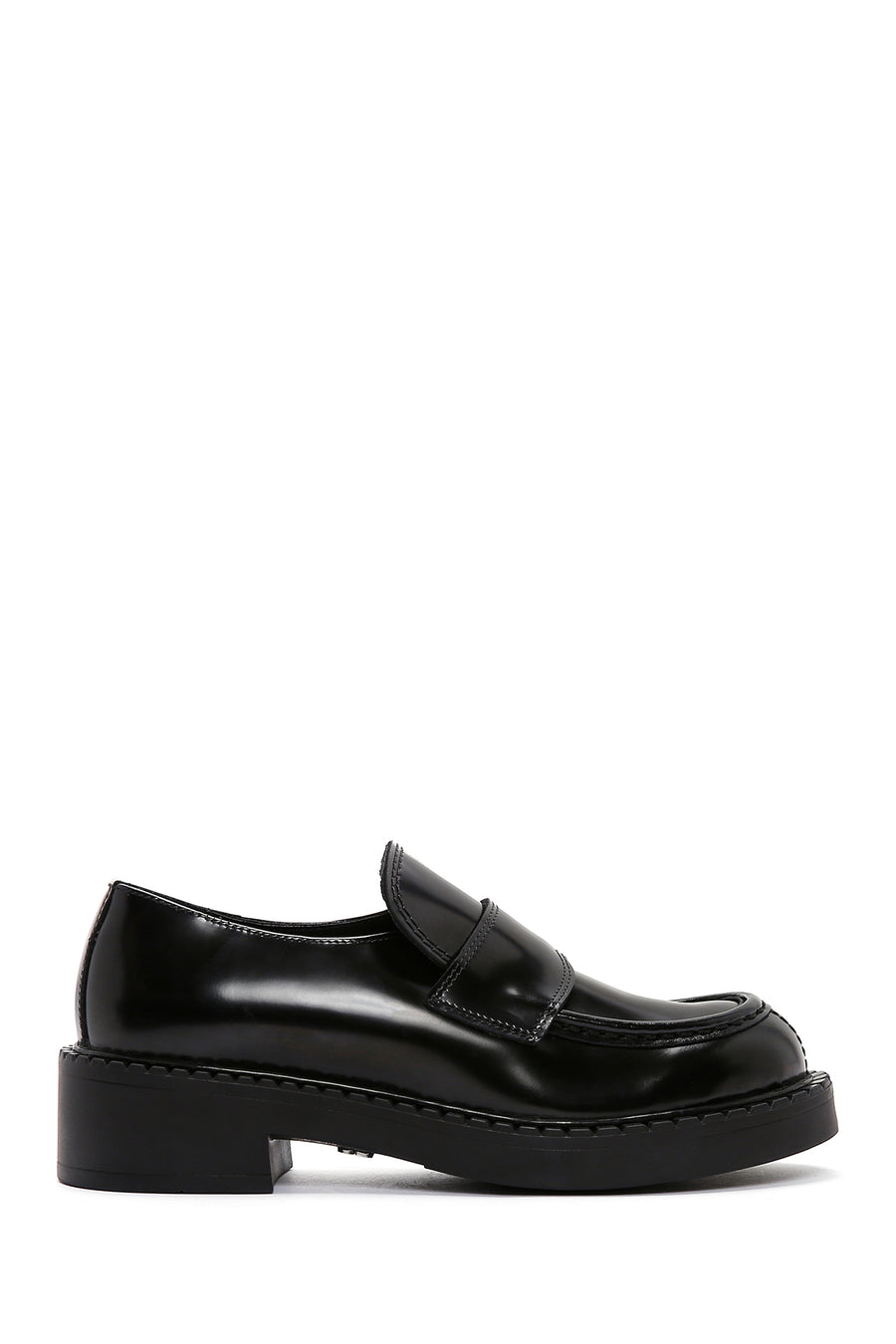 Kadın Siyah Rugan Deri Maskülen Loafer 23WFD140622 | Derimod