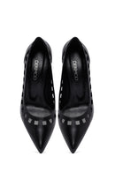 Kadın Siyah İnce Topuklu Deri Stiletto | Derimod