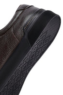Erkek Kahverengi Bağcıklı Deri Sneaker | Derimod