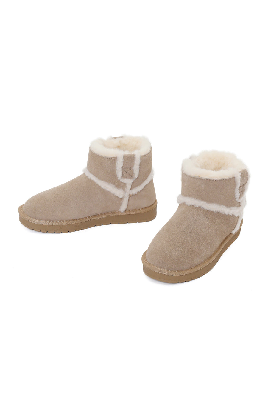 Woman Light Mink Suede Teddy Boots