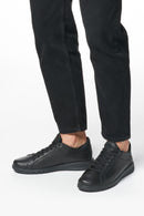 Geox Men's Black U Aerantis A - Tumb Laced Leather Sneaker | Derimod