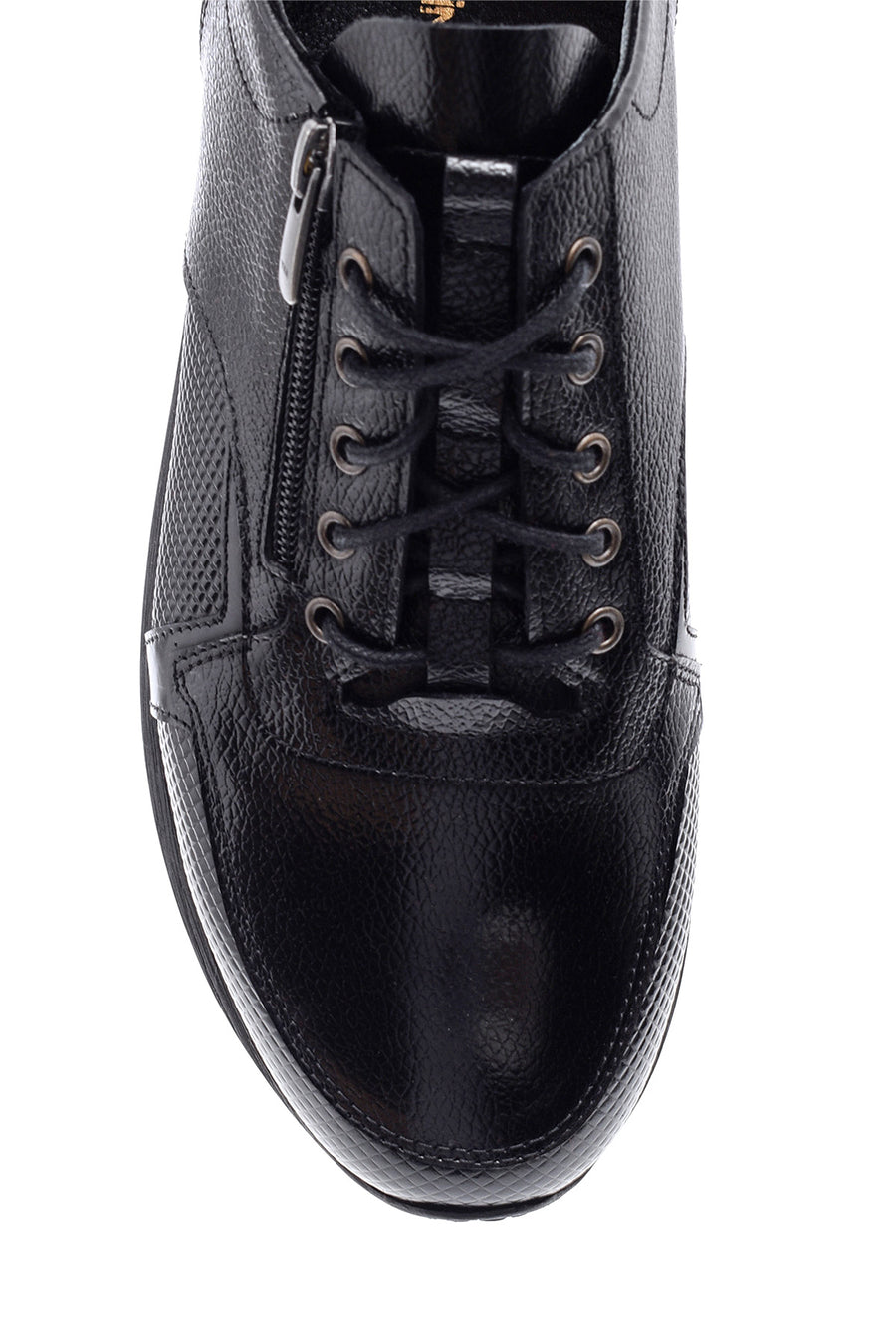 Men's Leather Shoes with Zipper Detail