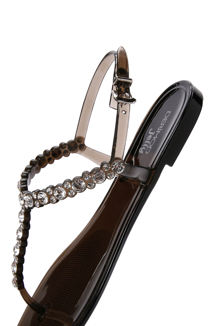 Women's Black Jelly Sandals with Stones