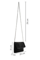 Woman Black Chain-Strap Embellished Evening Mini Clutch Bag | Derimod