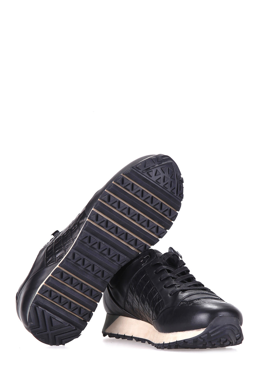 Kroko Desenli Erkek Deri Sneaker