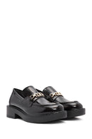 Women's Black Buckle Detailed Masculine Loafer | Derimod