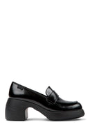 Camper Women's Black Thelma Leather Heeled Loafer | Derimod
