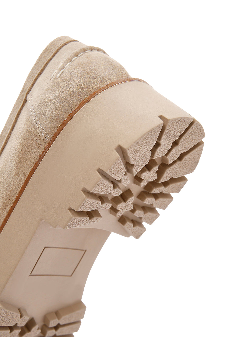 Women's Beige Thick Soled Suede Leather Masculine Loafer
