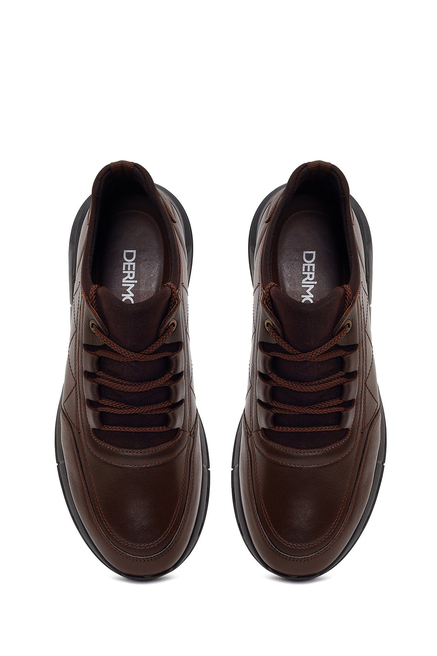 Male Brown Lace-up Leather Casual Sneaker
