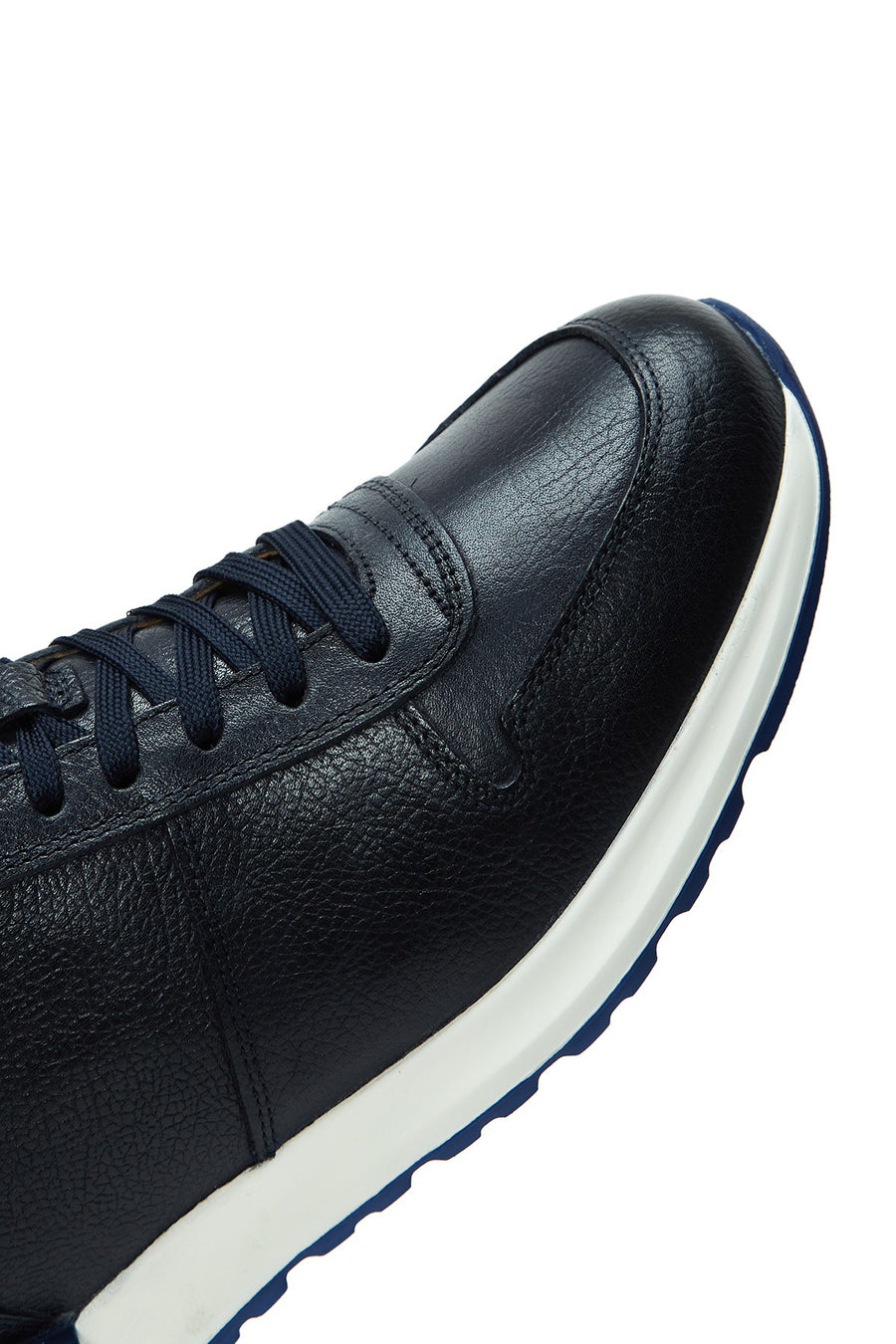Erkek Lacivert Deri Sneaker