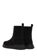 Woman Black Zip Closure Thick-Soled Suede Boots | Derimod