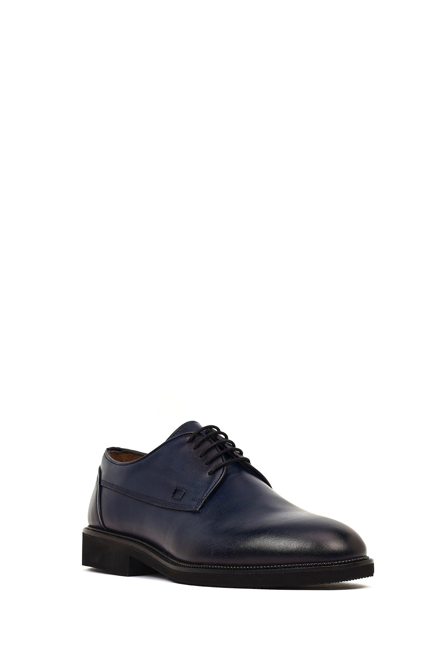Men's Navy Blue Lace-up Leather Casual Shoes